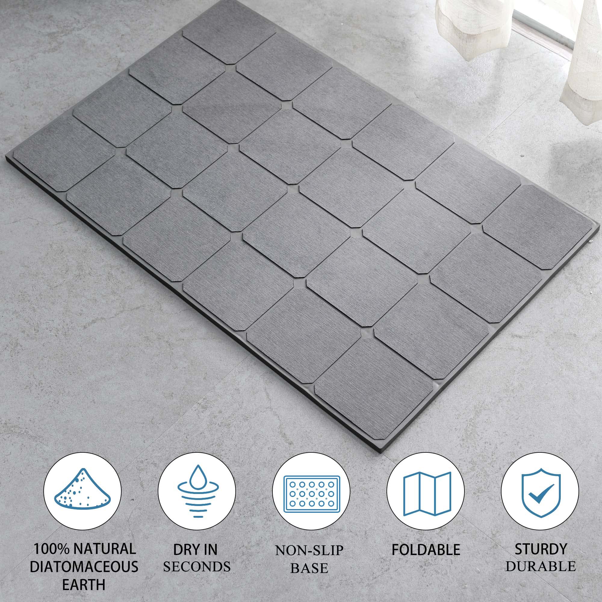 Diatomaceous Earth Stone Bath Mat Quick Drying Anti Slip for Bathroom