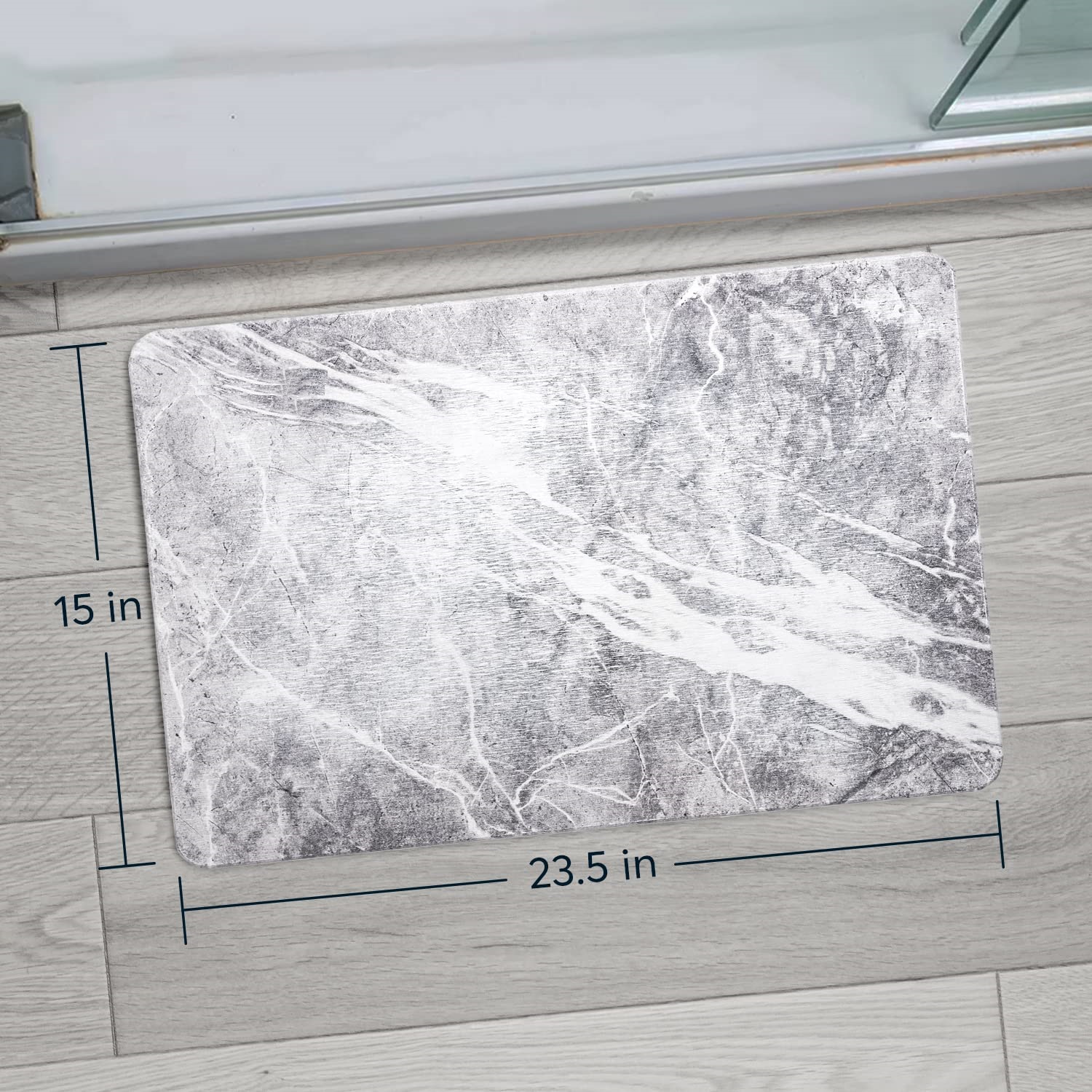 Home Bath Stone Mat with Marble Lines Diatomaceous Earth for Bathroom Decor