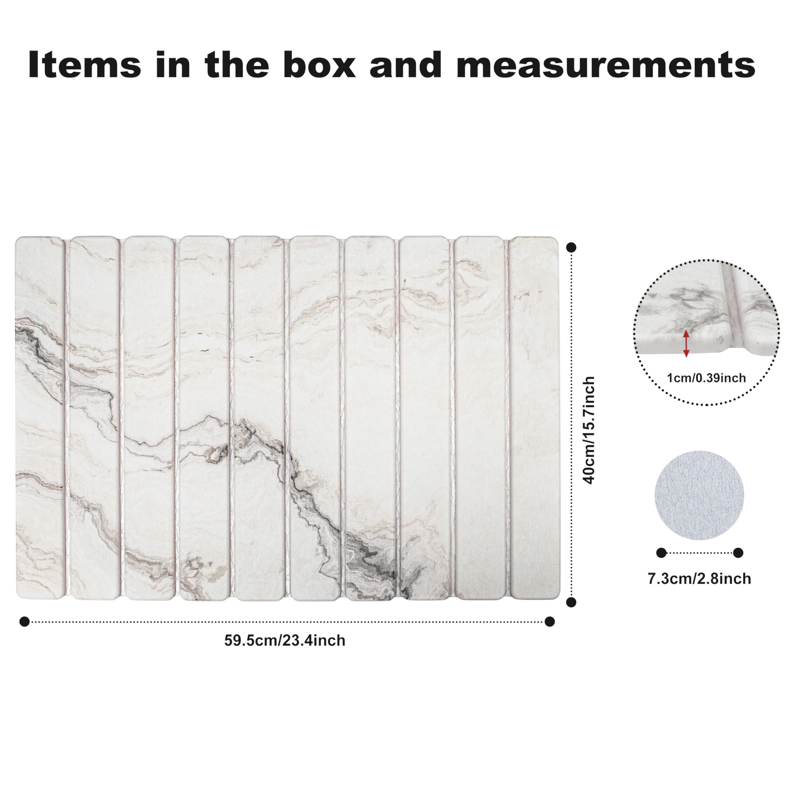 Diatomite Stone Bath Mat Rollable Anti Slip Super Absorbent Fast Dry Stone Drying Mat for Bathroom Floor