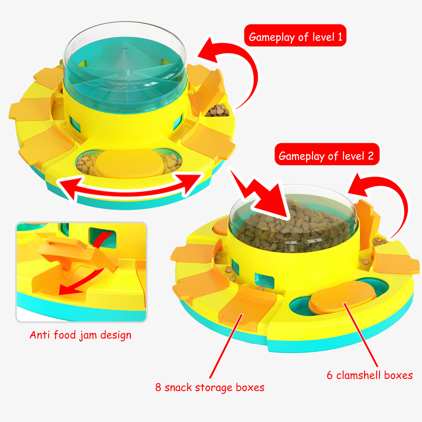 Dog Slow Feeder Food Treat Dispenser Interactive Training Toys