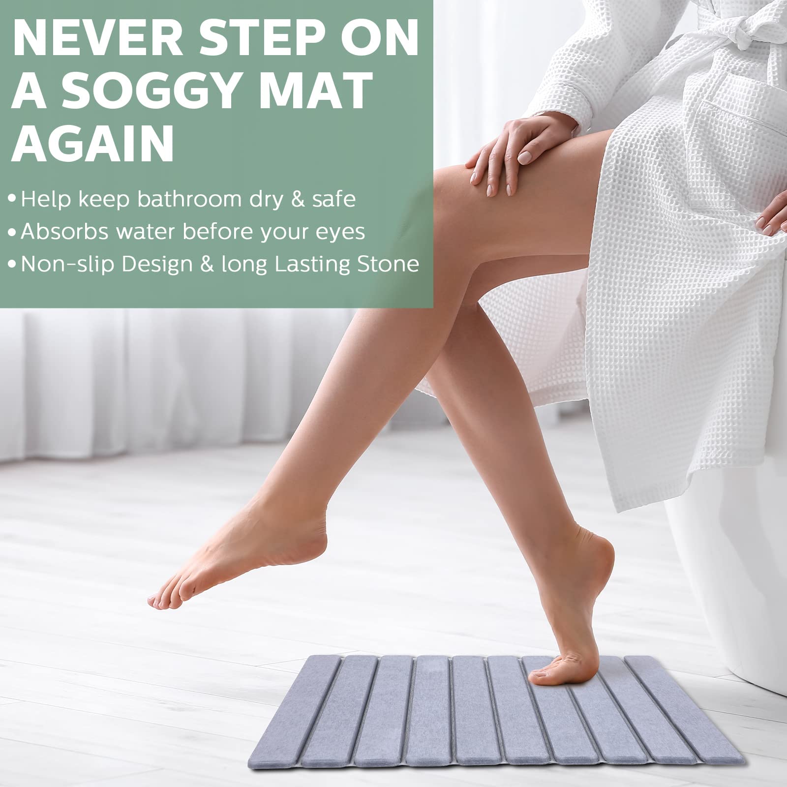 Rollable Diatomaceous Earth Quick Drying Bathroom Stone Mats Absorbent Suit for Kitchen Floor