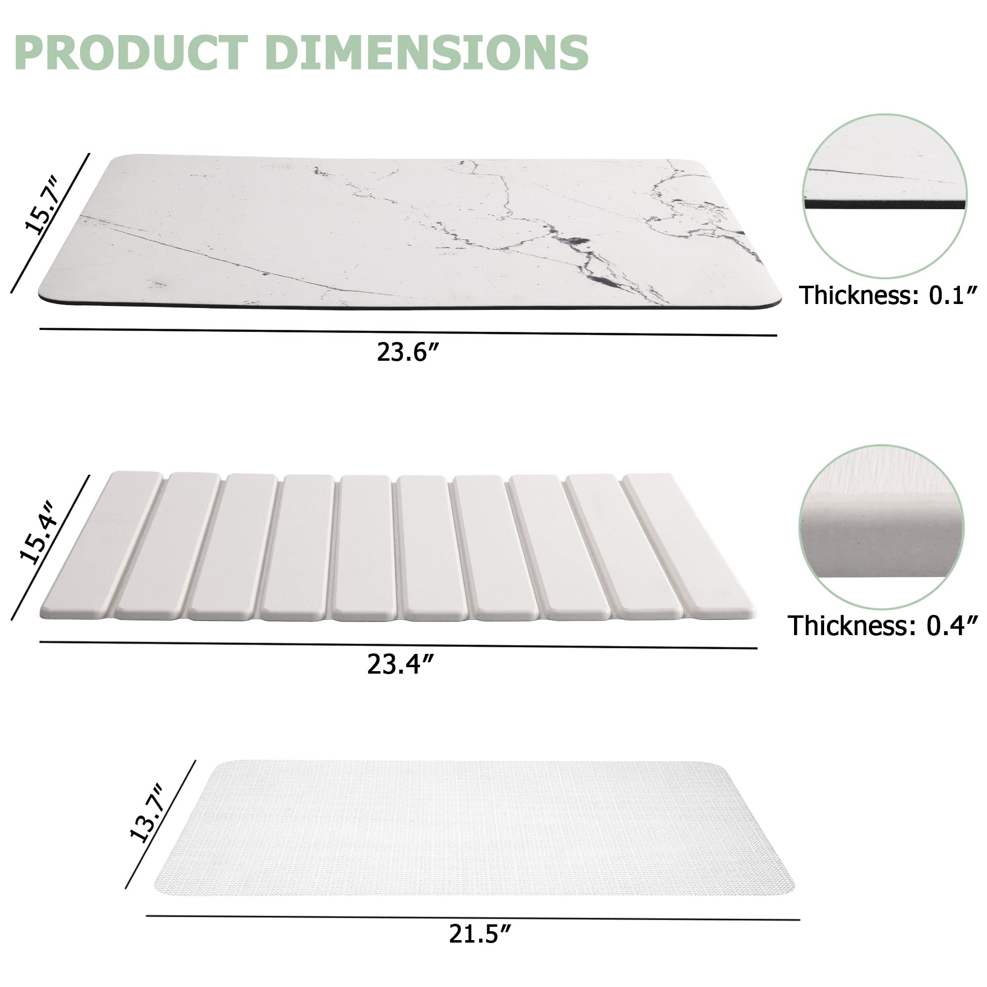 Foldable Fast Water Drying Super Absorbent Non-Slip Diatomite Earth Bath Mats Stone Bath Mat For Bathroom