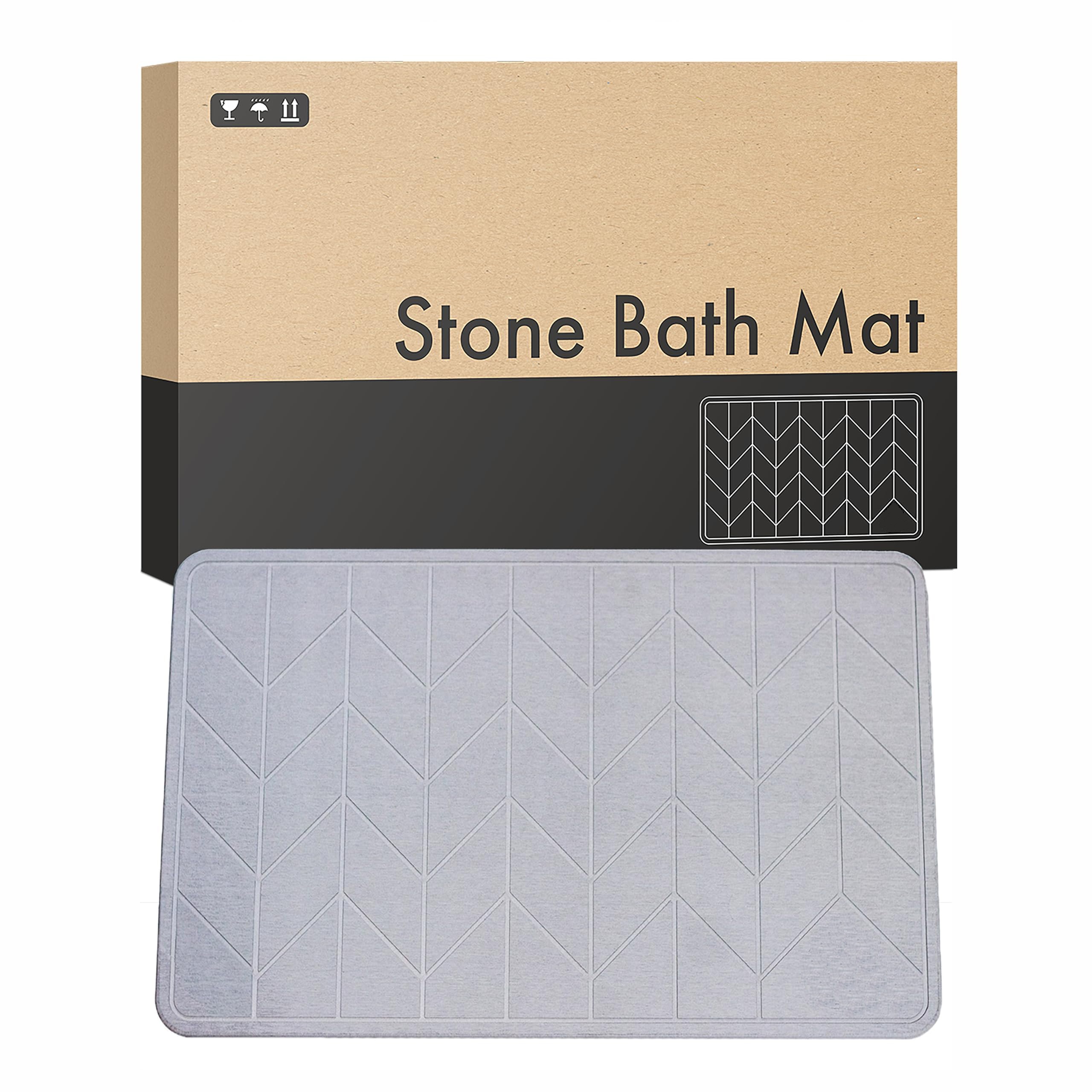 Stone Bath Mat Custom Diatomaceous Earth Shower Mat Stylish and Easy to Clean