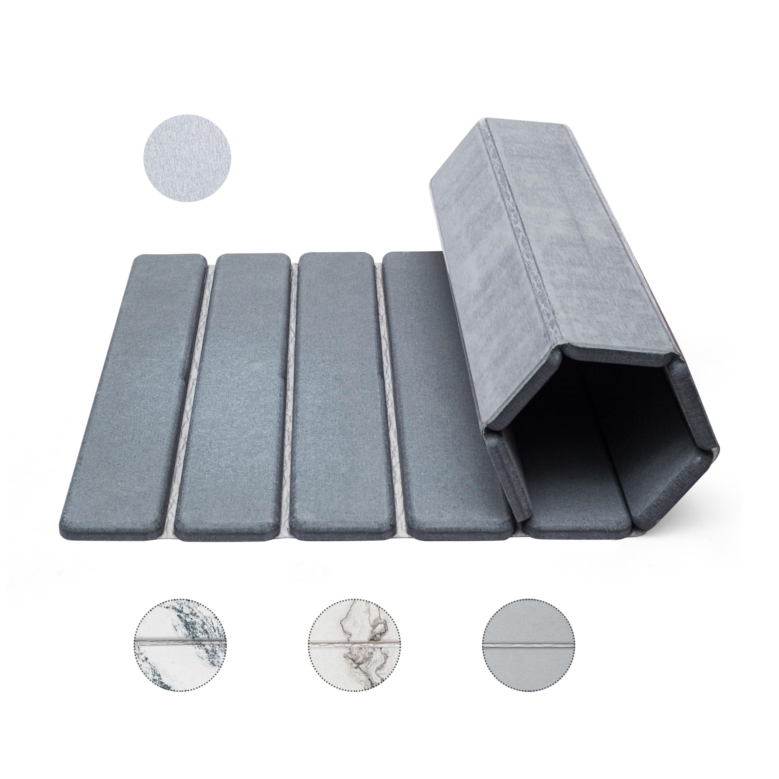 Stone Bath Mat Rollable Anti Slip Super Absorbent Diatomaceous Earth Stone Bathroom Mat