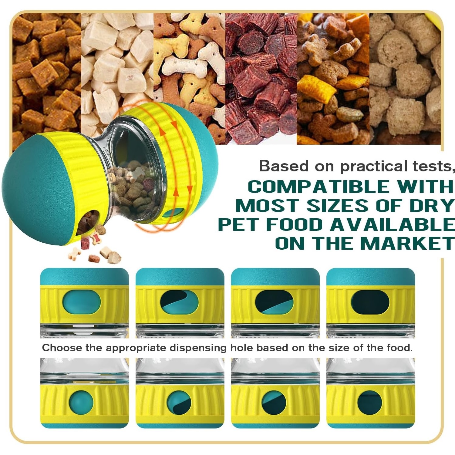 Dog Slow Feeder Adjustable Treat Dispensing Ball for Small Medium Dogs