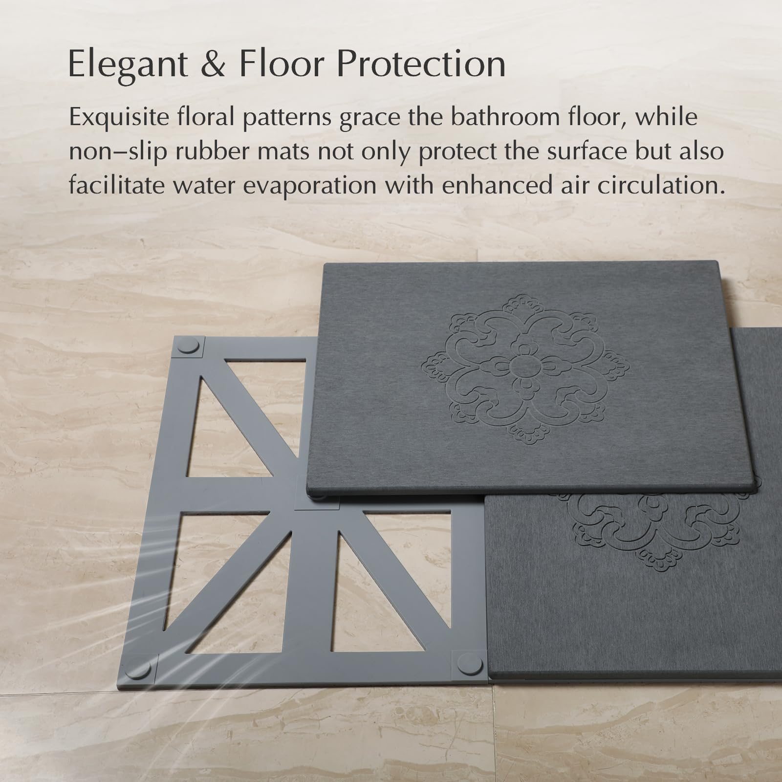 Stone Bath Mat with pattern Custom Design Diatomaceous Earth Bath Mat