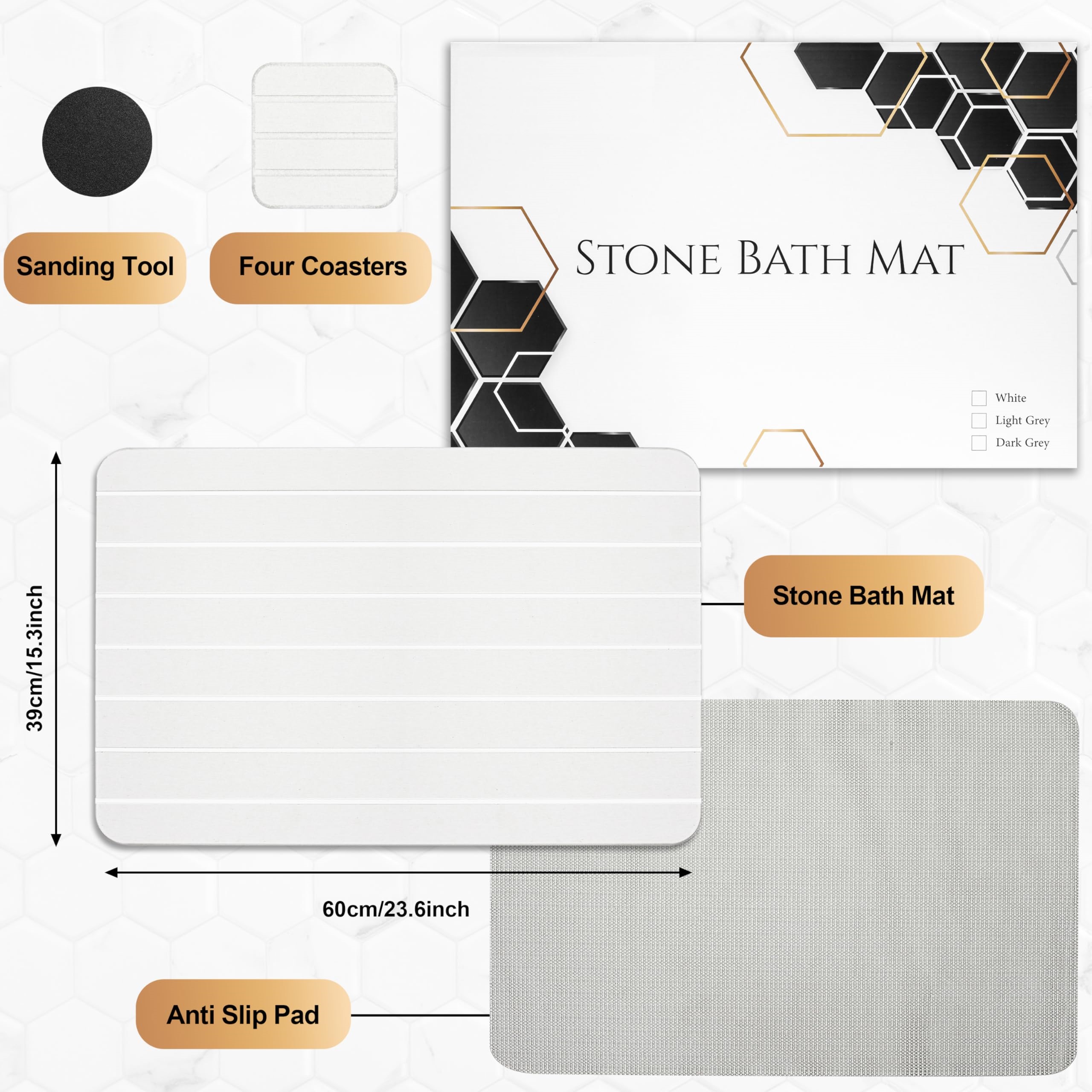 Hot Sale Diatomaceous Earth Stone Bath Mat Super Absorbent Instant Drying