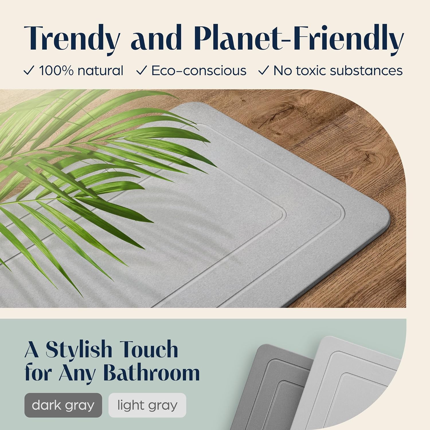 Large Diatomite Stone Bath Mat Quick Drying Diatomaceous Earth Bath Mat for Bathroom Shower