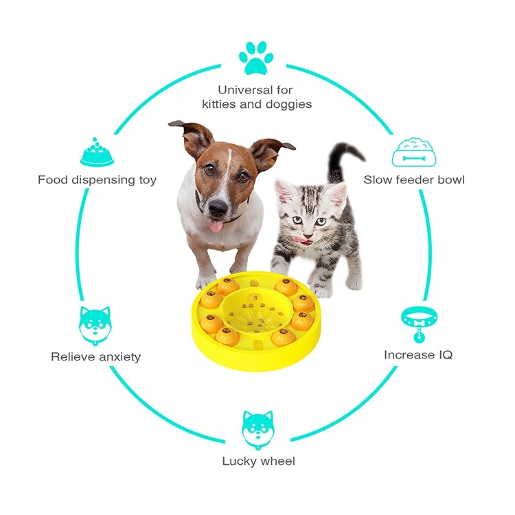 Large Capacity Spinning Dog Puzzle Feeder Food Slow Bowl Dispenser Interactive puzzle toys