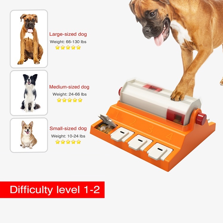 All in ONE 2 in 1 Paw Activated Rolling Dog Puzzle Toy Slow Puzzles Feeder