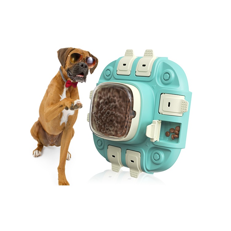New educational Dog Puzzle Toy Push Button Slow Food Treat Feeder