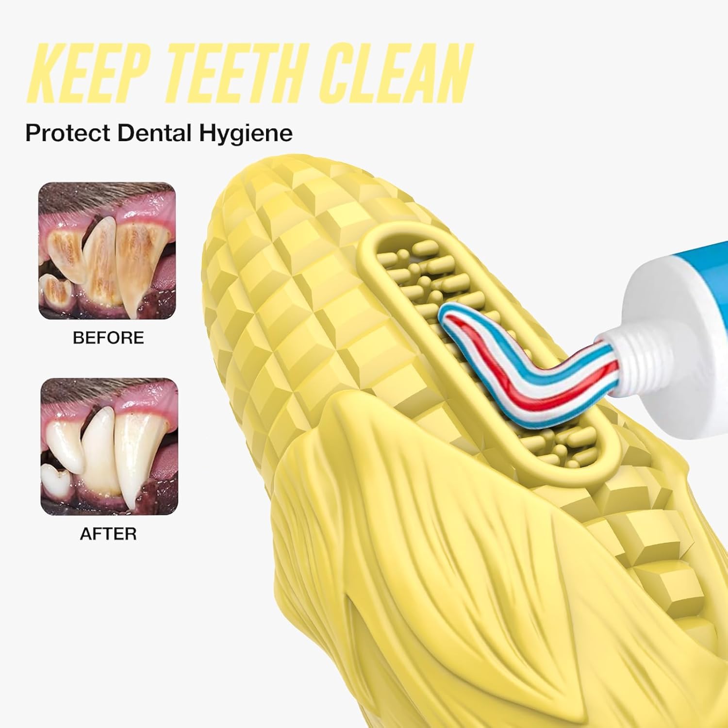 Corn Stick Durable Teeth Cleaning Toy Squeaky Interactive Dog Chew Toys