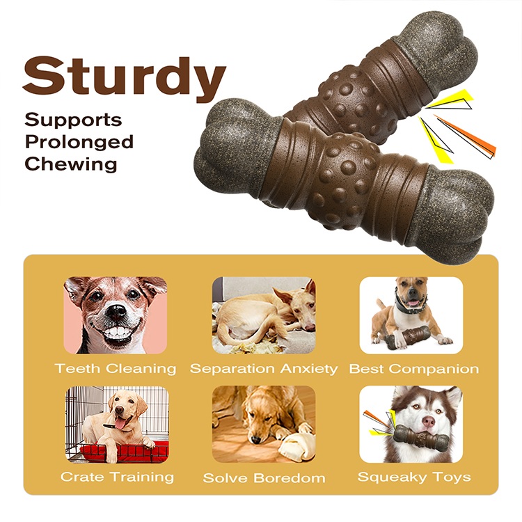 Squeaky Bone Dog Toy Durable Chew Toys for Large Medium Breed Dog