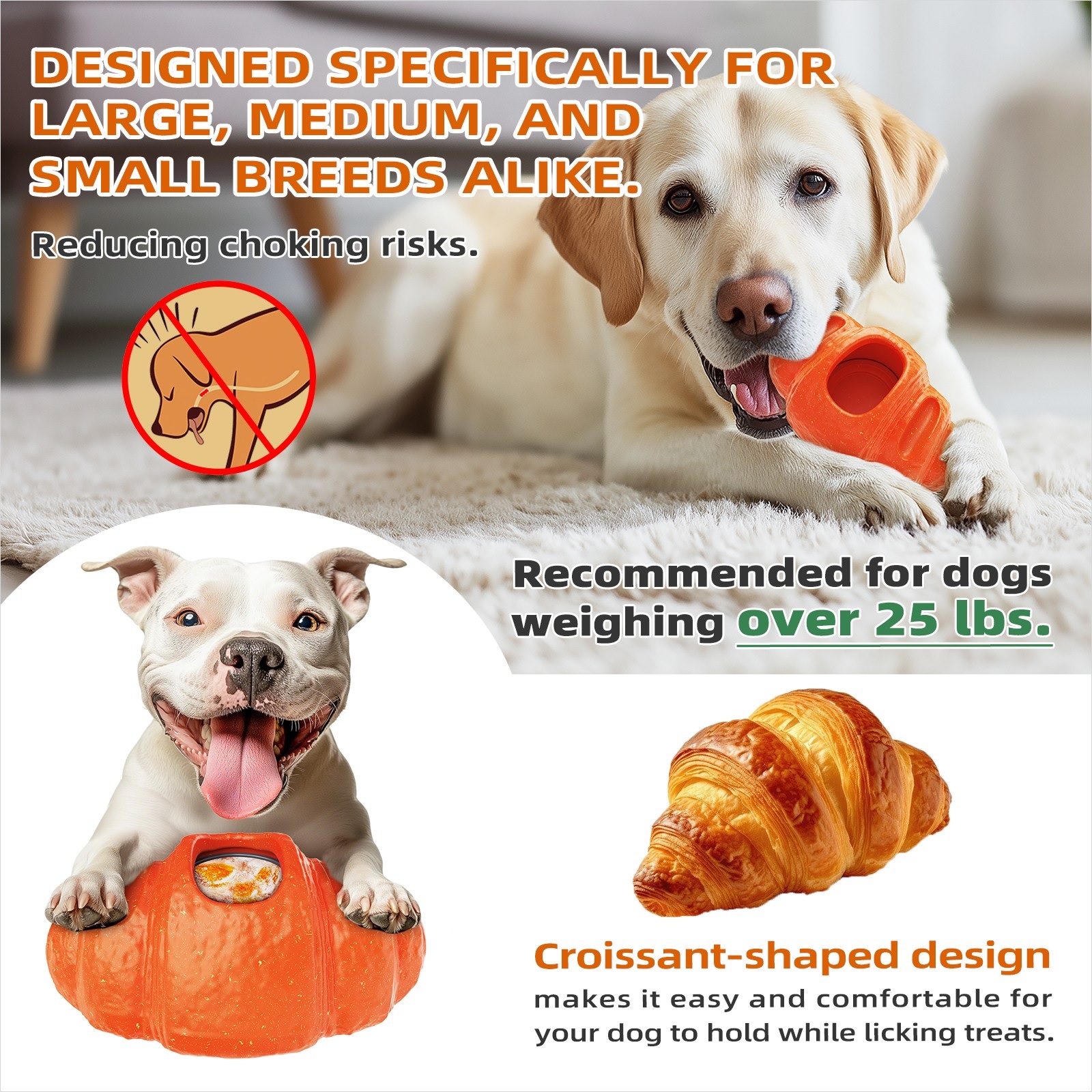 Durable Dog Chew Croissant Toys for Aggressive Chewers