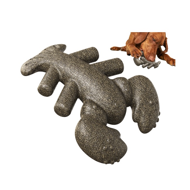 Boston lobster Dog Chew Toy Durable Rubber Teething Toys with Bacon Flavor for Large Breeds