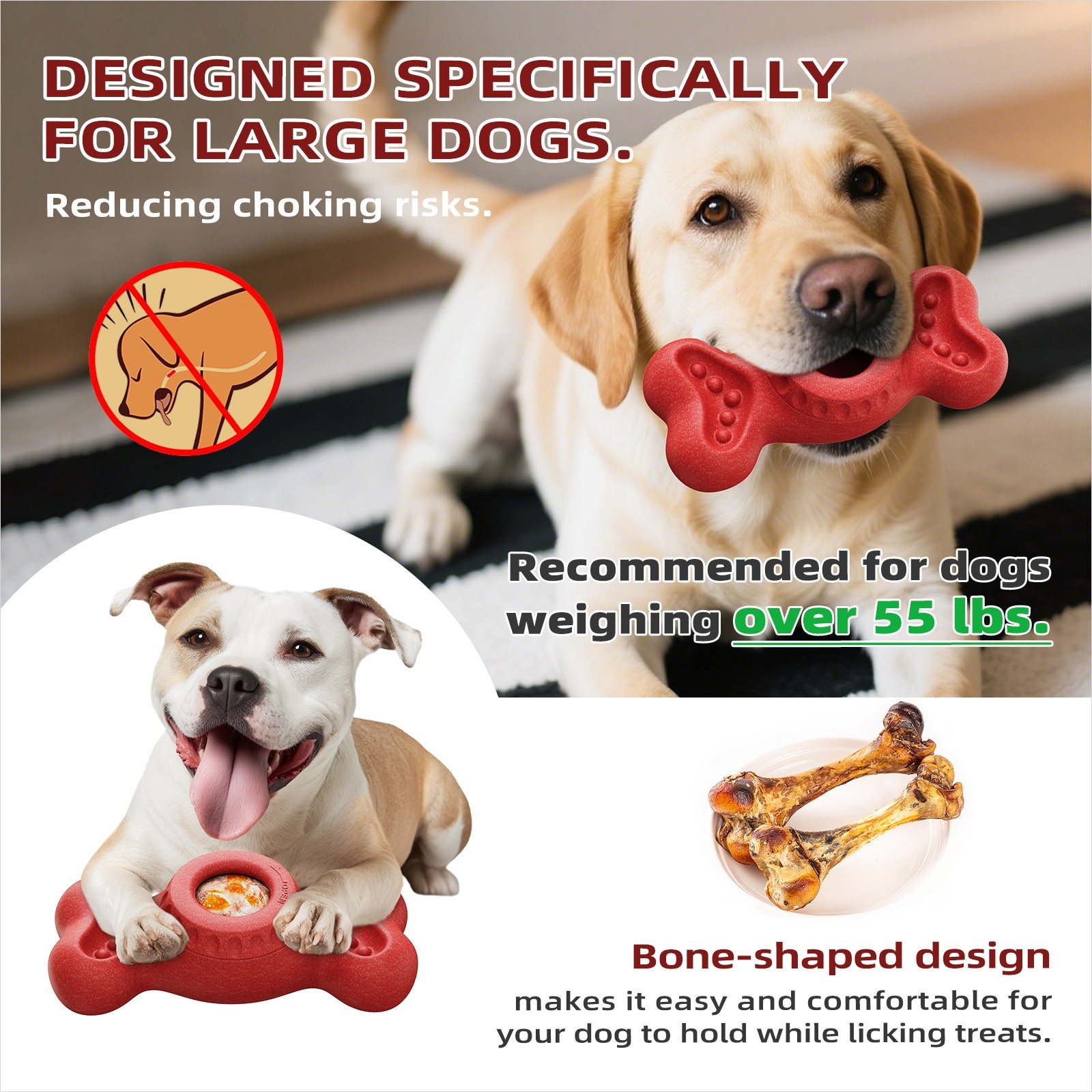 Dog Treat Chew Toys Ice Cream Holder Freeze Bone with Mold Cups