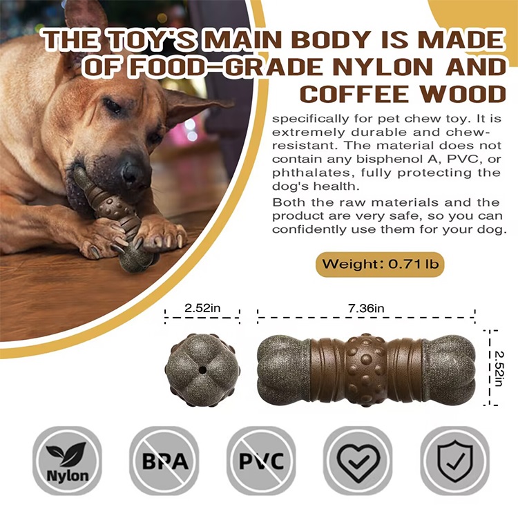 Squeaky Bone Dog Toy Durable Chew Toys for Large Medium Breed Dog