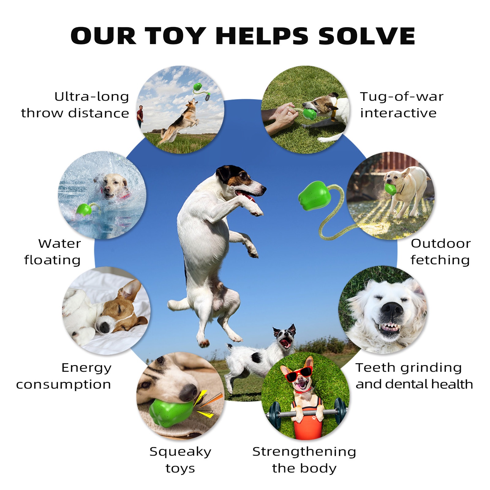 Dog Rope Toys Squeaky Apple Pet Teeth Grinding Toy for Small Medium Large Breed