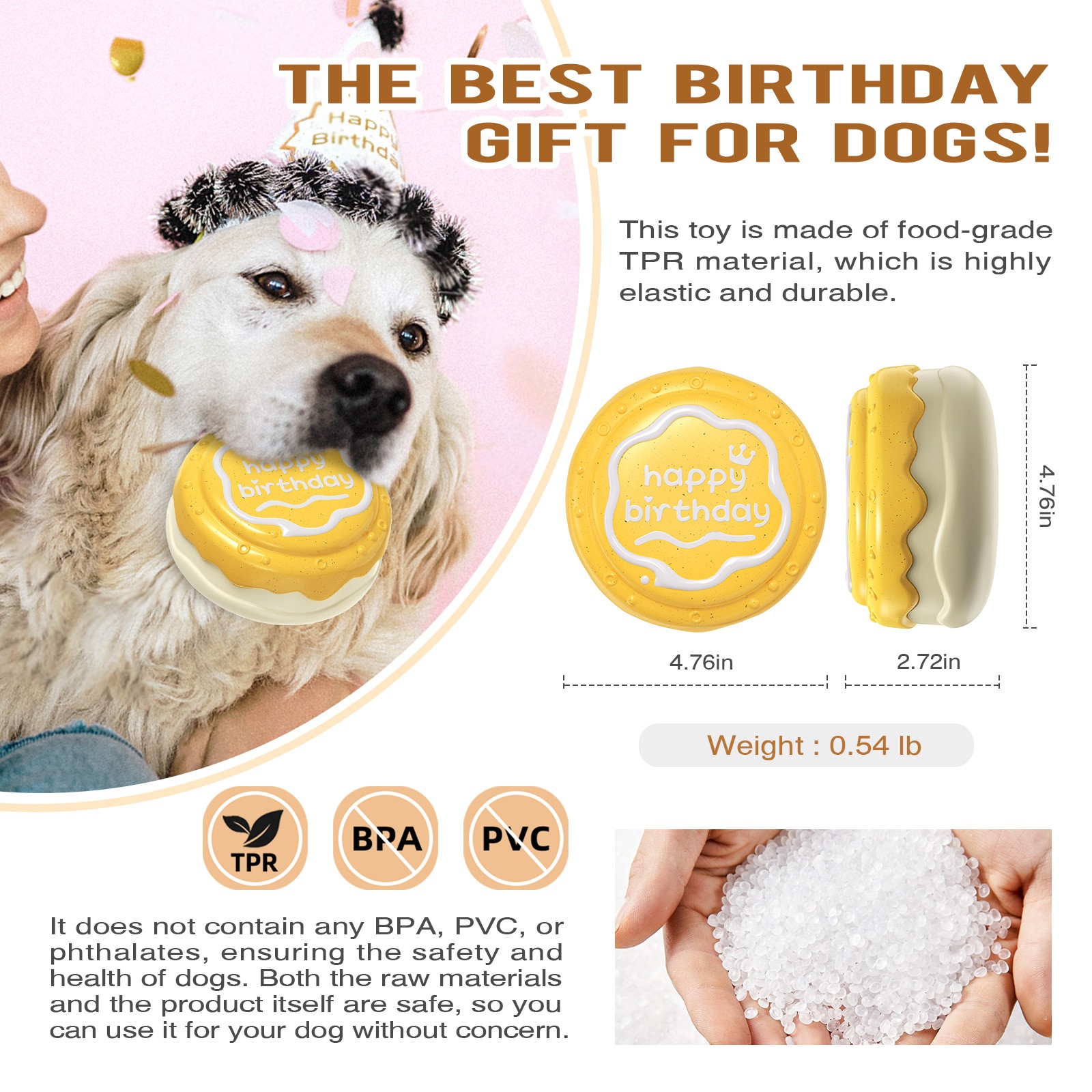 Dog Birthday Cake Toys for Puppy Gifts Dog Squeaky Toys