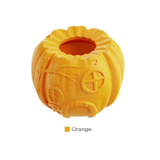 Pumpkin Shaped Dog Interactive Chew Toy Easy to Clean Relieves Anxiety