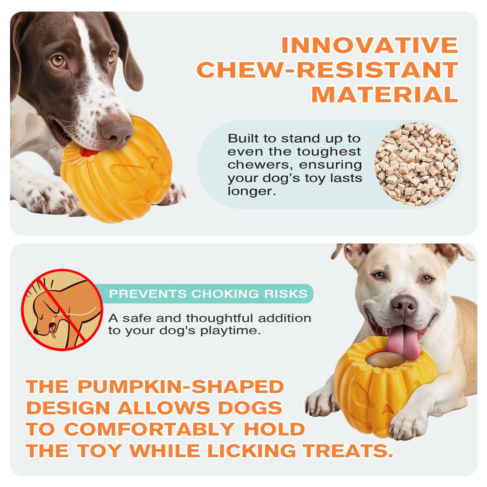 Pumpkin Shaped Dog Interactive Chew Toy Easy to Clean Relieves Anxiety
