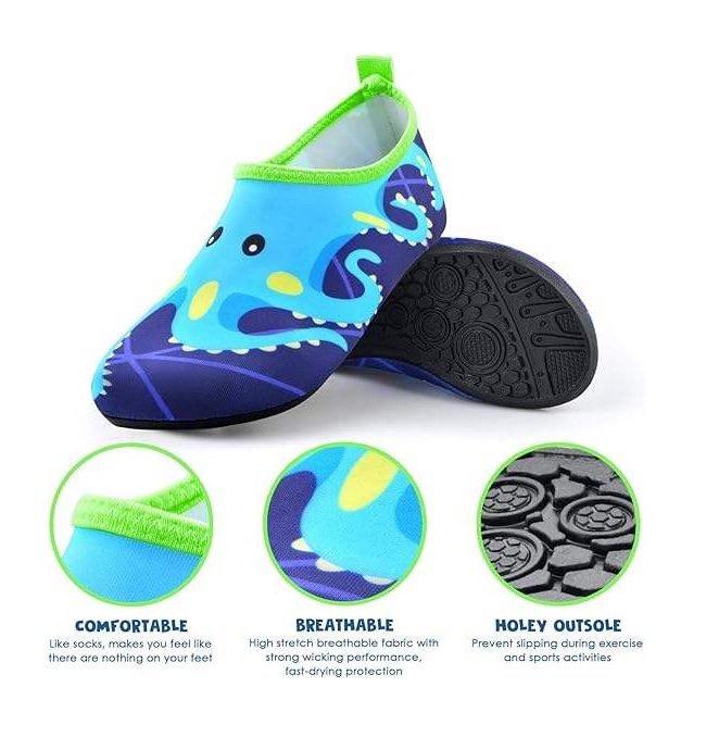 Custom Cartoon Kids Waterproof Water Shoes Anti-Slip Aqua Socks for Beach Outdoor