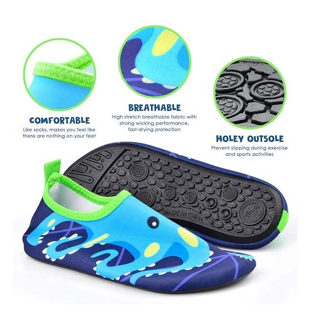 Custom Cartoon Kids Waterproof Water Shoes Anti-Slip Aqua Socks for Beach Outdoor