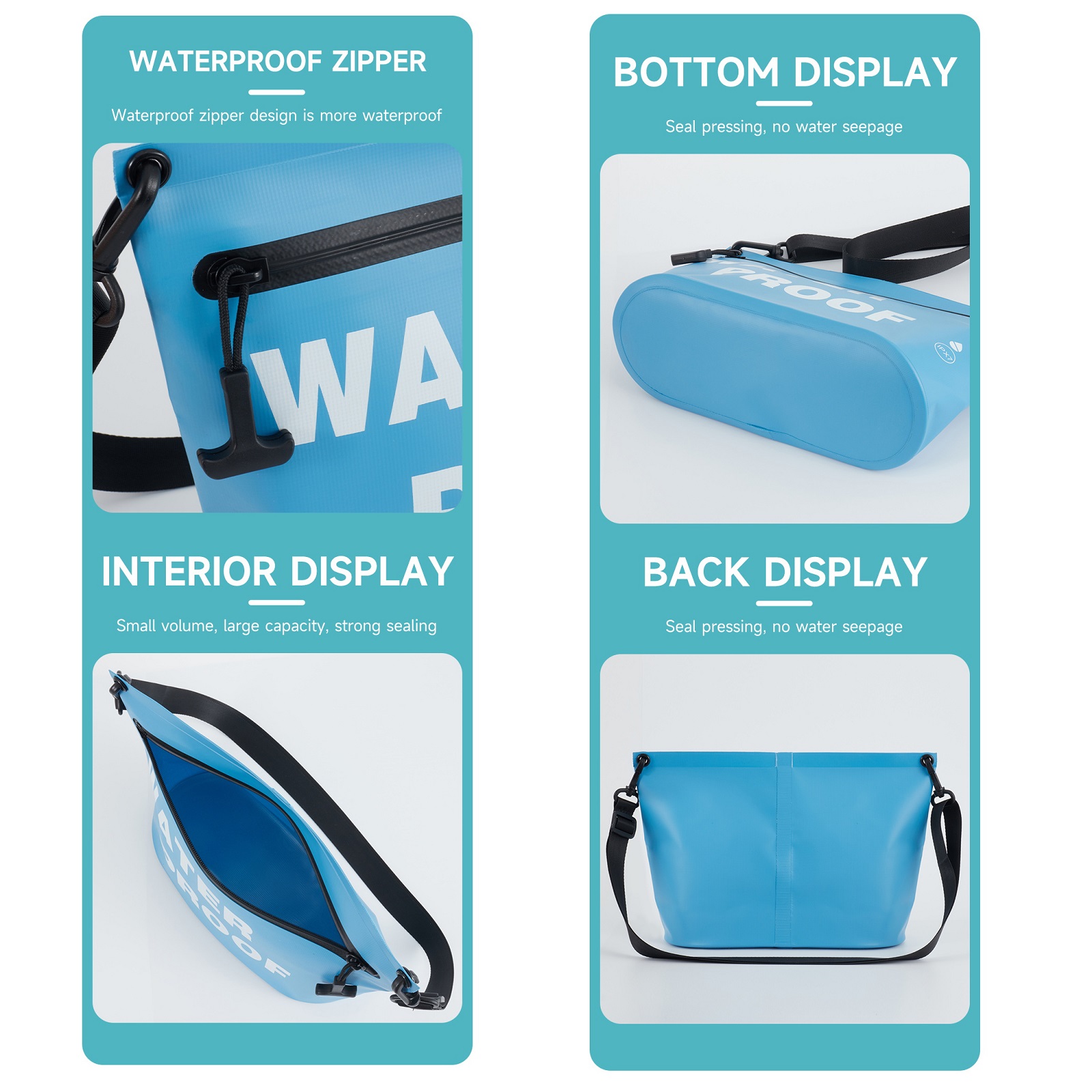 Durable Lightweight Waterproof Bag Fanny Pouch IPX7 Floating Dry Bag with Zipper Handle Adjustable Strap for Storage Toiletries Travel Beach