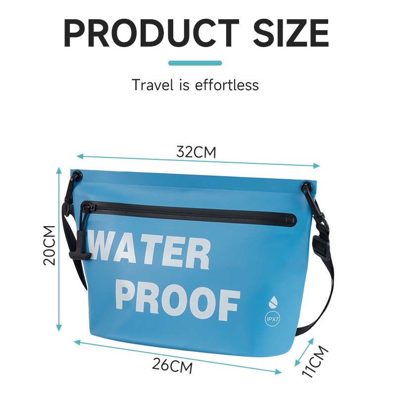 Durable Lightweight Waterproof Bag Fanny Pouch IPX7 Floating Dry Bag with Zipper Handle Adjustable Strap for Storage Toiletries Travel Beach