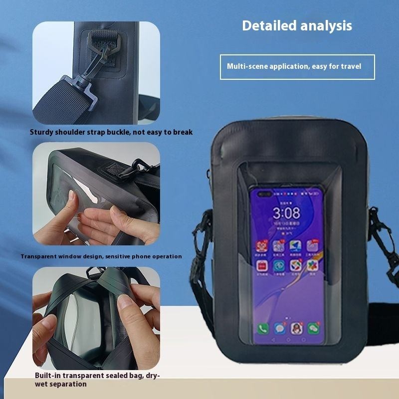 Waterproof Sling Bag with Phone Touch Screen for Beach Kayaking Swimming Waterproof Waist Pouch Dry Bag