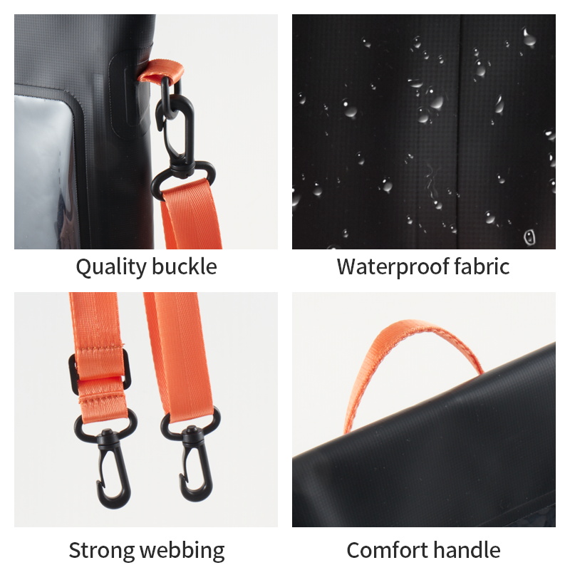 Waterproof Dry Bag 2L Roll Top with Hand-held Crossbody for Rafting Swimming Waterproof Phone Case