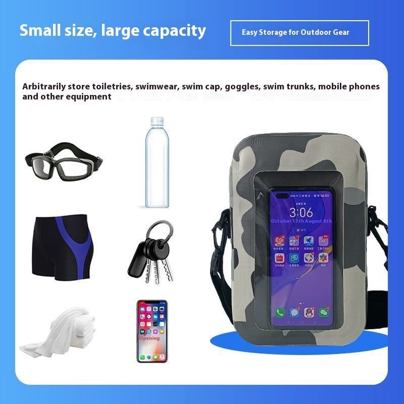 Waterproof Sling Bag with Phone Touch Screen for Beach Kayaking Swimming Waterproof Waist Pouch Dry Bag