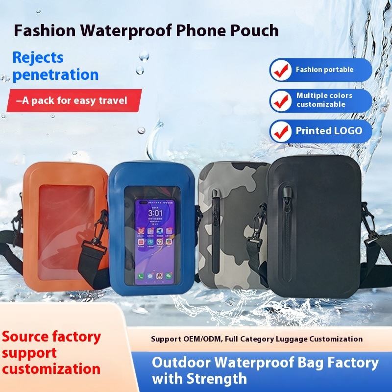 Waterproof Sling Bag with Phone Touch Screen for Beach Kayaking Swimming Waterproof Waist Pouch Dry Bag