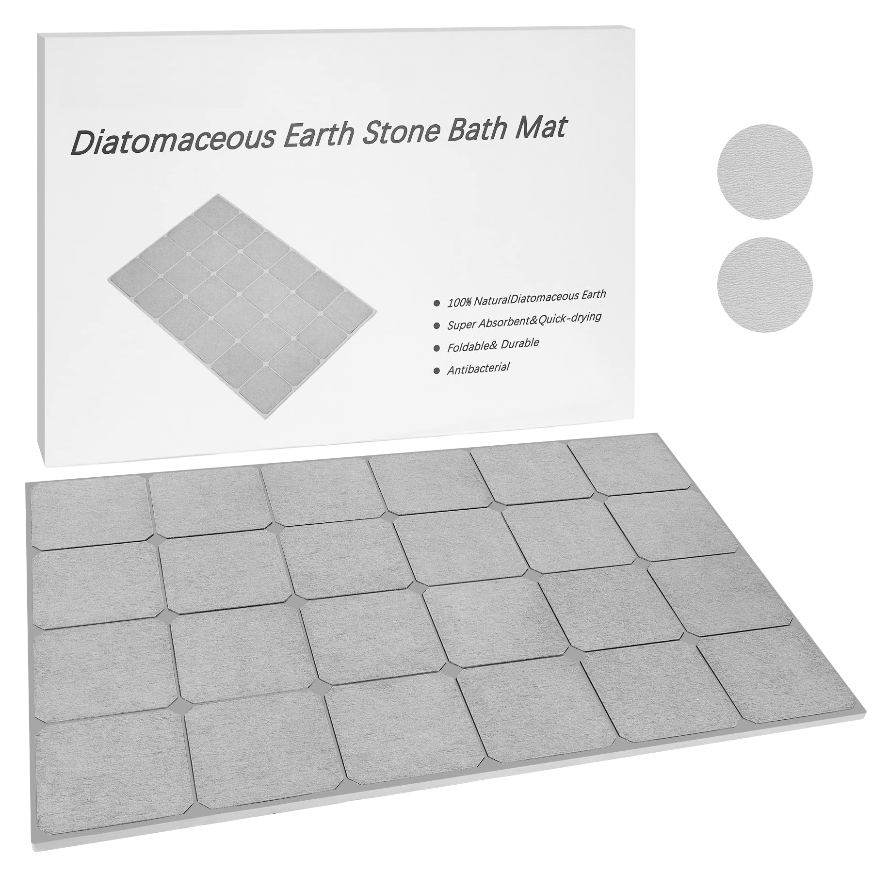 Diatomaceous Earth Stone Bath Mat Quick Drying Anti Slip for Bathroom