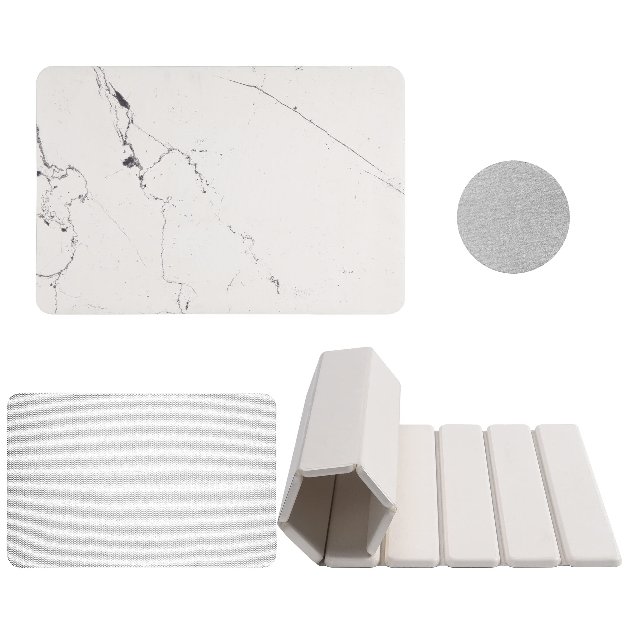 Foldable Fast Water Drying Super Absorbent Non-Slip Diatomite Earth Bath Mats Stone Bath Mat For Bathroom