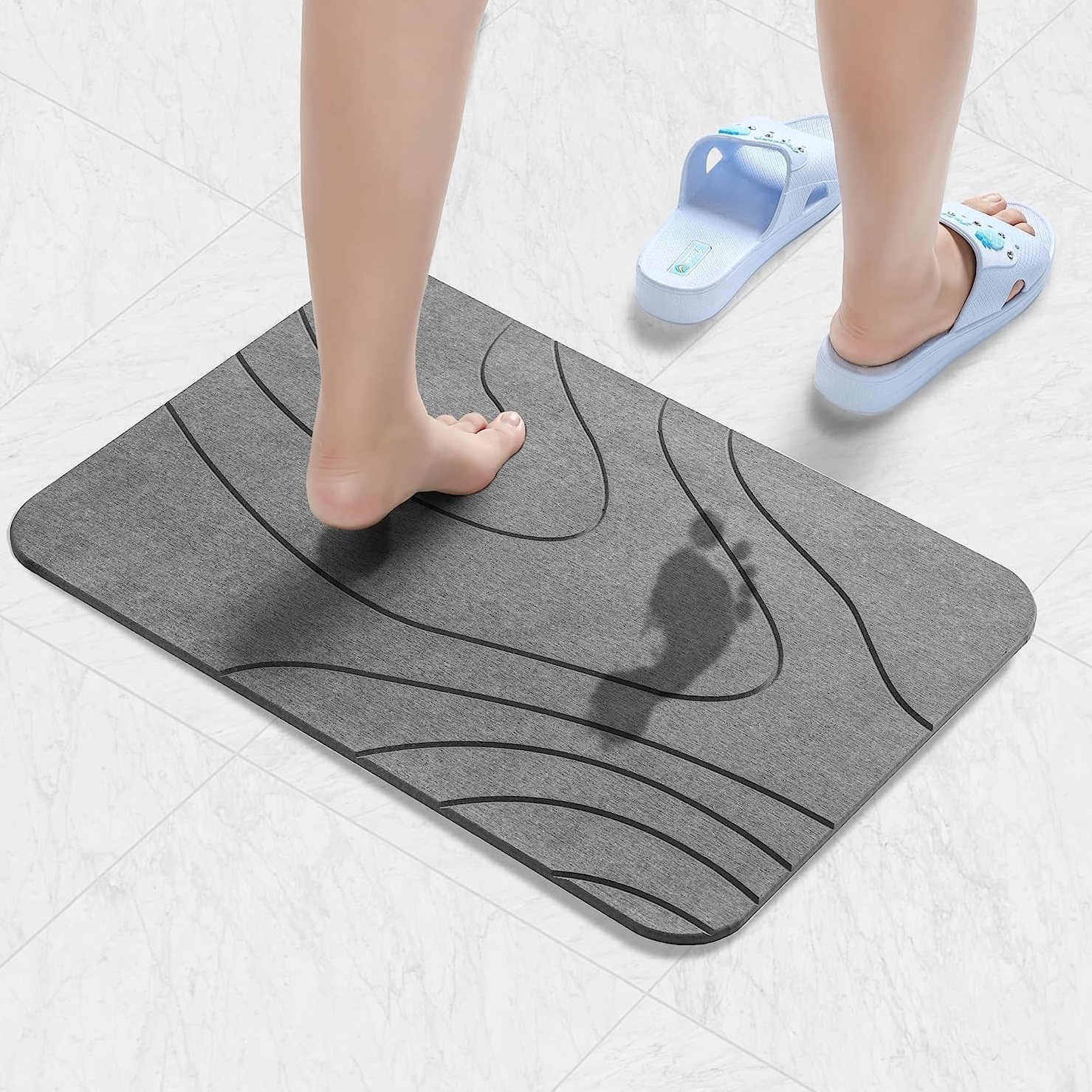 Non-slip Diatomaceous Earth Bath Mat Custom Easy to Clean Quick Dry Stone Mats