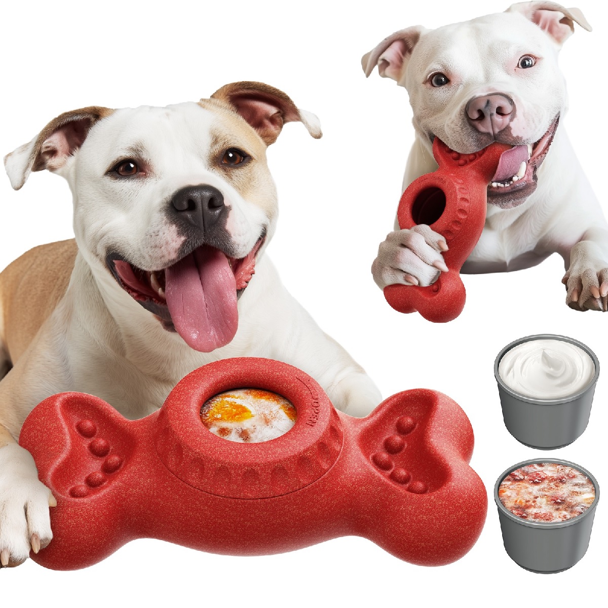 Dog Treat Chew Toys Ice Cream Holder Freeze Bone with Mold Cups