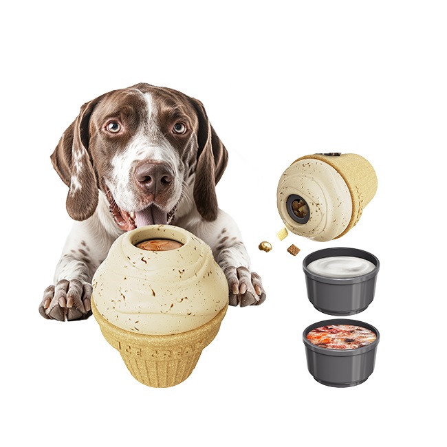 Dog Interactive Chew Toys Ice Cream Shape Frozen Slow Feeder Licking Toy for Medium Large Dogs