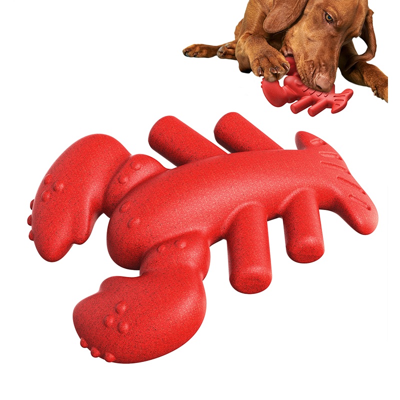 Boston lobster Dog Chew Toy Durable Rubber Teething Toys with Bacon Flavor for Large Breeds
