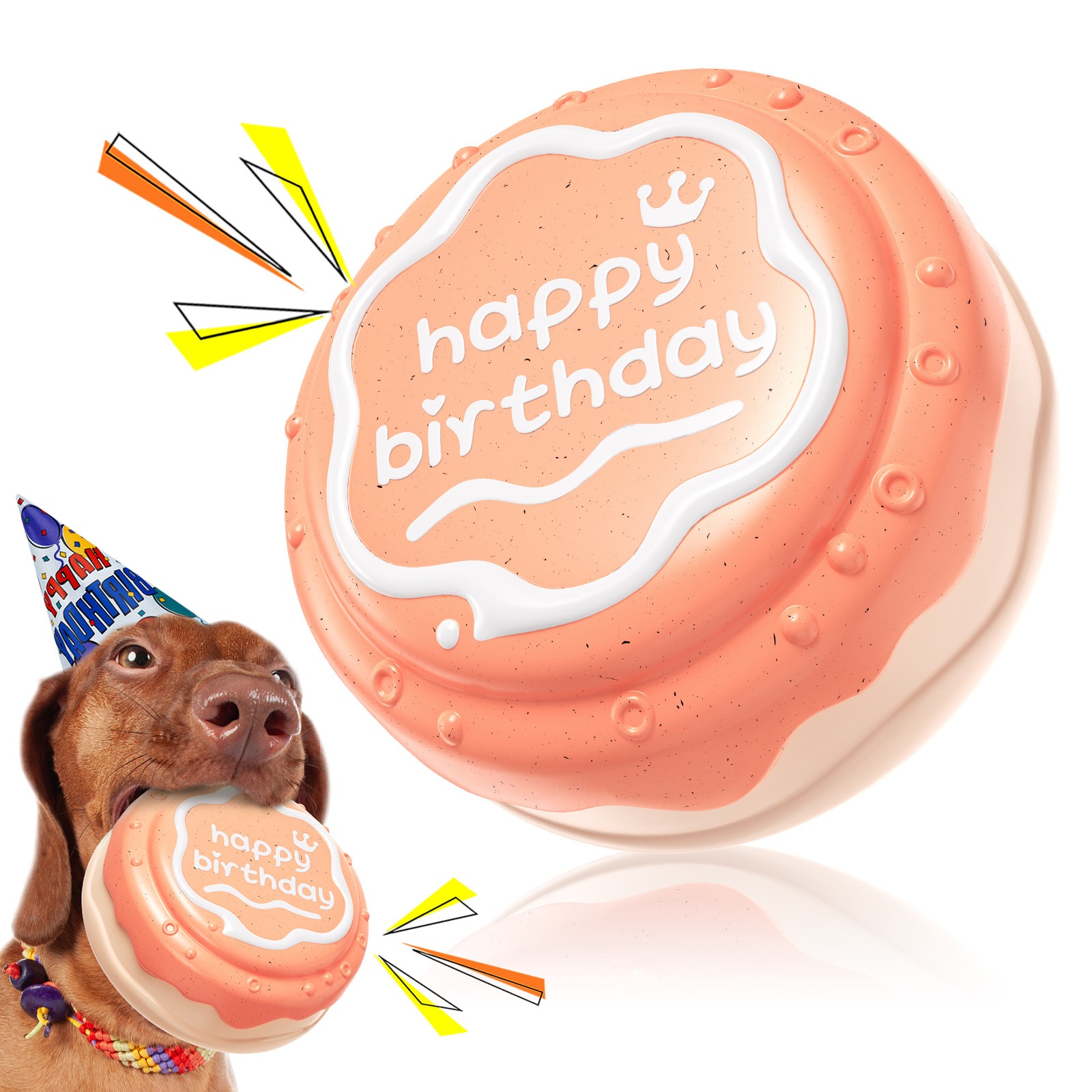 Dog Birthday Cake Toys for Puppy Gifts Dog Squeaky Toys