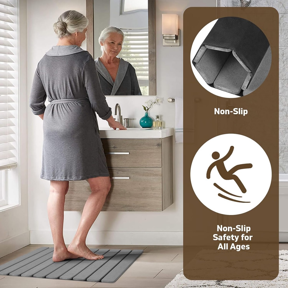 Foldable Stone Bath Mat Quick Dry Diatomaceous Earth Stone Drying Mat for Bathroom