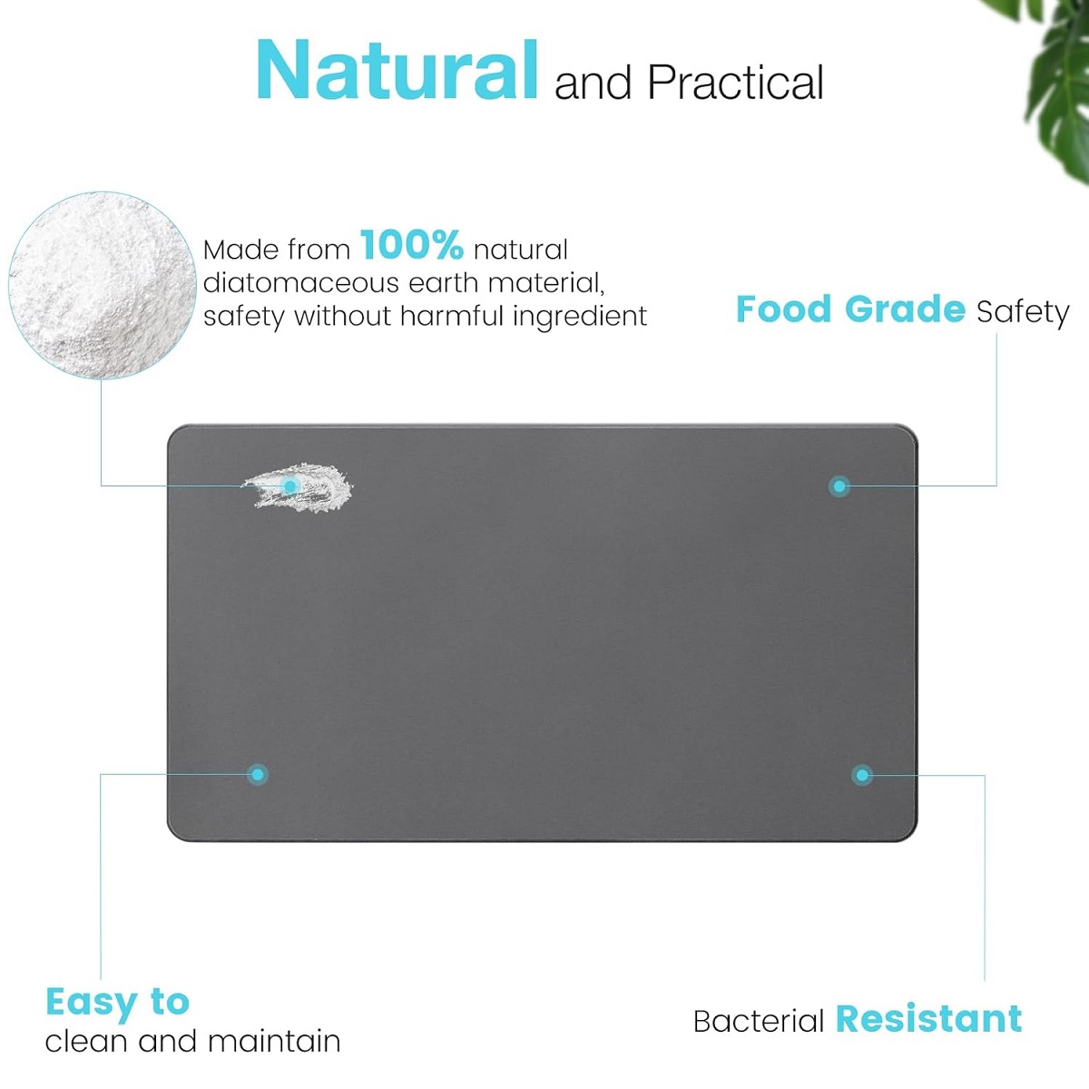 Natural Diatomite Stone Bath Mat Premium Non-Slip Quick Drying Mats for Bathroom