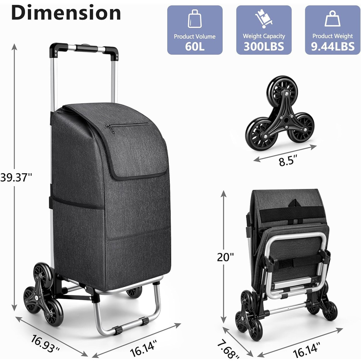 Foldable Shopping Carts with Waterproof