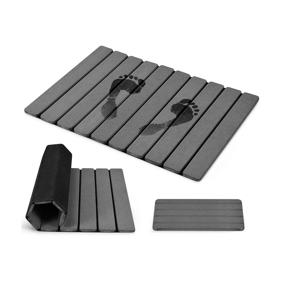Foldable Stone Bath Mat Quick Dry Diatomaceous Earth Stone Drying Mat for Bathroom