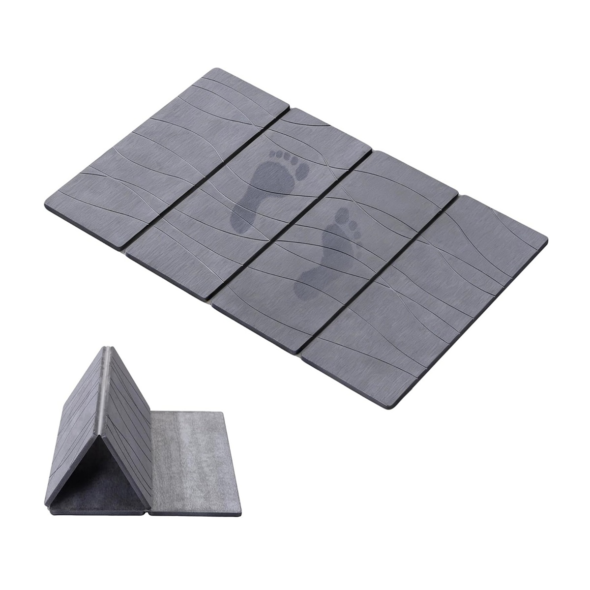 Foldable Stone Bath Mat Non Slip Bath Mats